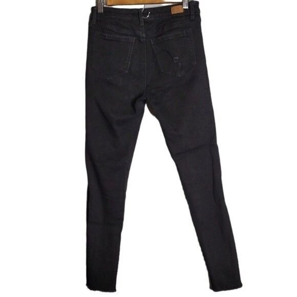 Simple Society Skinny Jeans Emo Goth Skater Punk Distressed Holes Black sz 5/27 - Picture 2 of 7